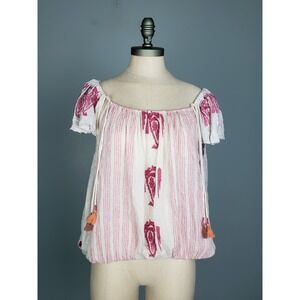 Free People Pukka Tee Top Tassel Boho Romantic Artsy‎ Feminine Fairy Lightweight